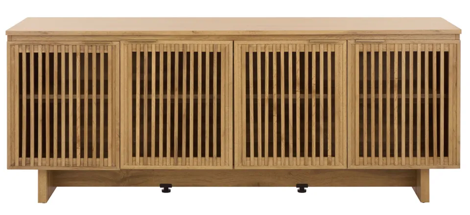Quaid 4 Door Sideboard/Media Stand - Oak / Brass