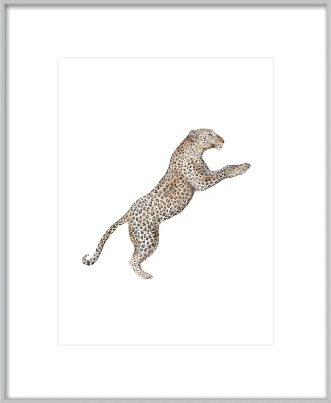 Leaping Leopard Watercolor by Lauren Rogoff for Artfully Walls