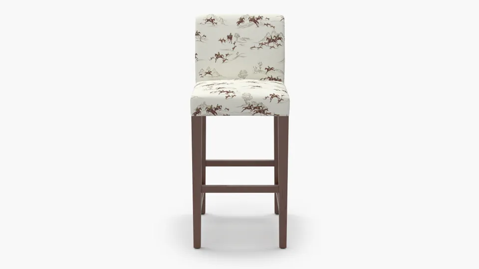 Signature Dining Bar Stool, Green Cotswold Hunt, Walnut Square Tapered Leg