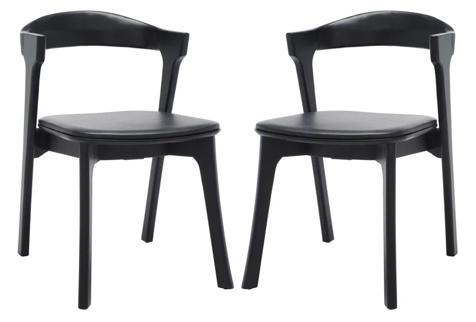 Brylie Wood And Leather Dining Chair - Black 