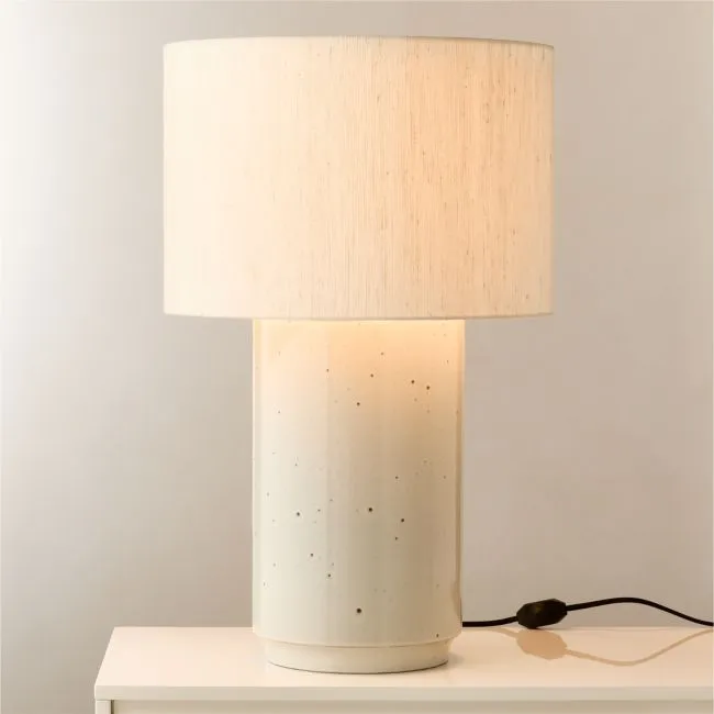Rosalind White Ceramic Reactive Glaze Table Lamp 32"