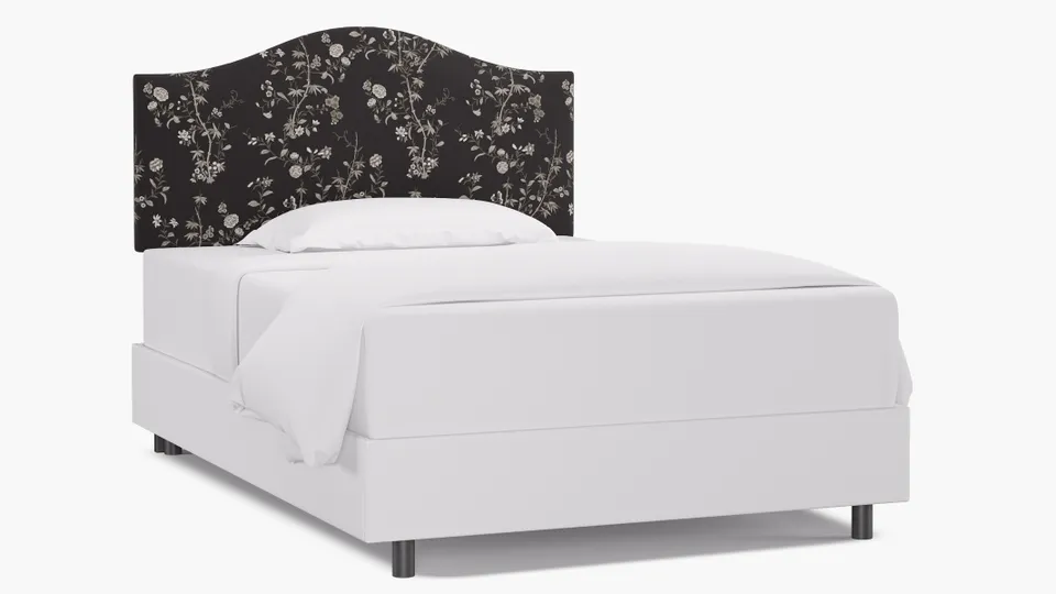 Camelback Headboard, Black Bamboo Garden, Full