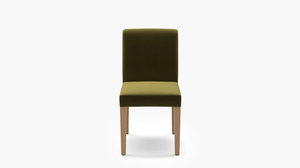Signature Dining Chair, Sage Performance Velvet, Natural Square Tapered Leg