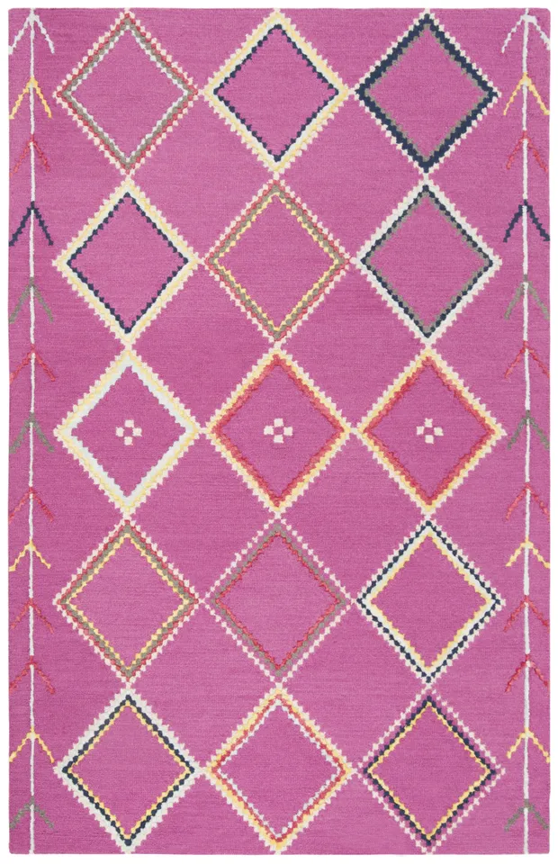 Arlo Home Hand Tufted Area Rug, BLG563R, Fuchsia/Multi,  5' X 8'