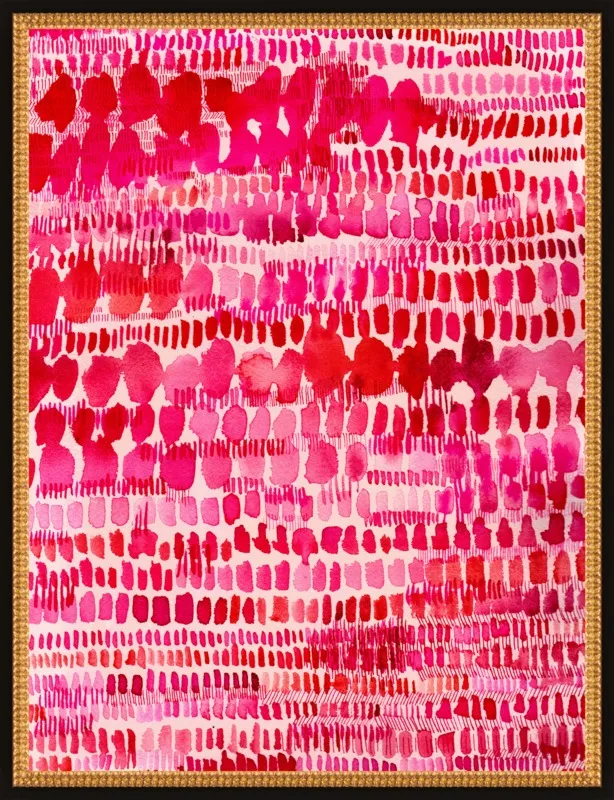 Pink and Red Watercolor Patterns Wall Art  by Paula Mills for Artfully Walls