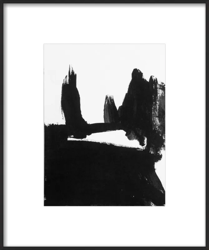 Landscape of a field and cypress trees by Daniela Orlev for Artfully Walls