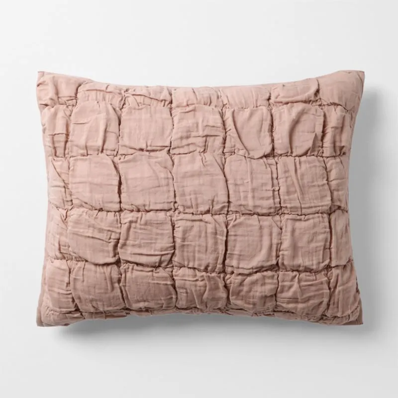 Supersoft Snuggle Puff Violet Rose Organic Cotton Gauze Kids Pillow Sham