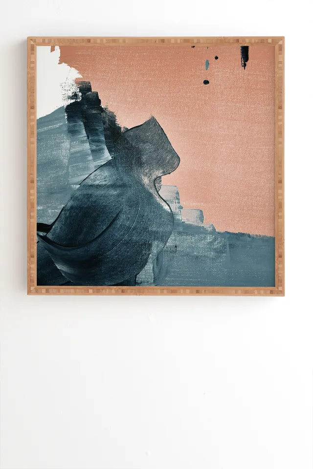 Renew A Minimal Abstract Piece by Alyssa Hamilton Art - Framed Wall Art Bamboo 20" x 20"