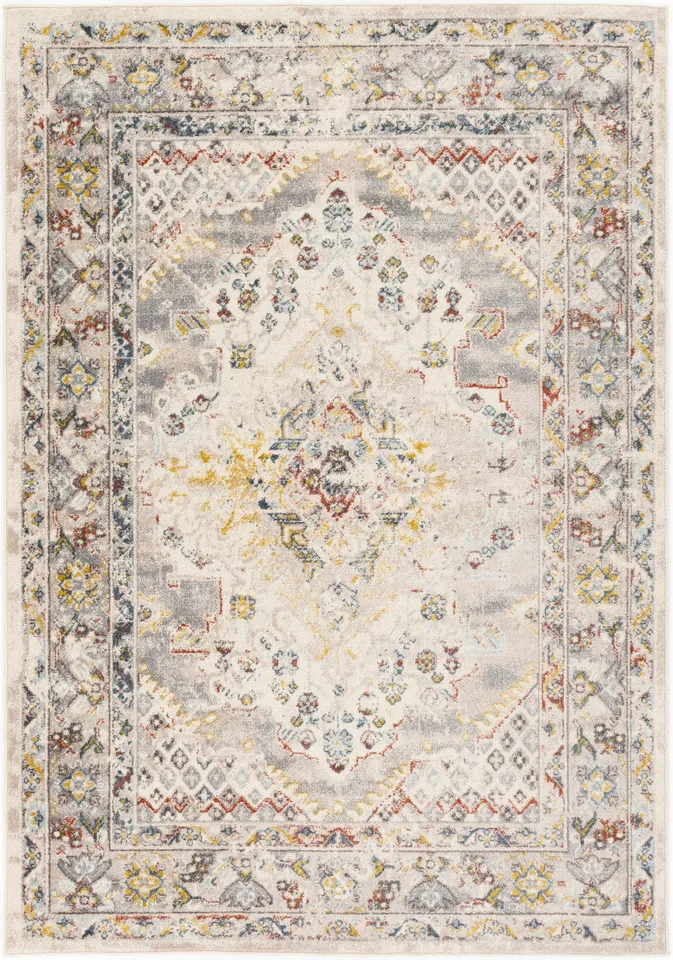 Ankara Beige Indoor 5'3" x 7' Machine Woven Rug