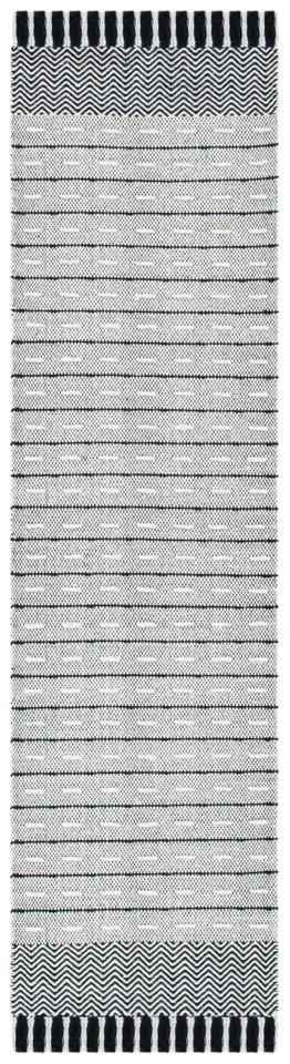 Safavieh Couture Vermont Collection Flat Weave Area Rug, Ivory / Black, 2'-3" x 8'