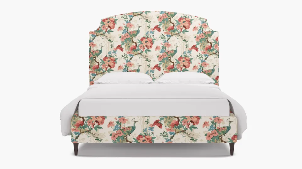 Cove Bed, Rose Peacock Park, Espresso Square Tapered Leg, Twin