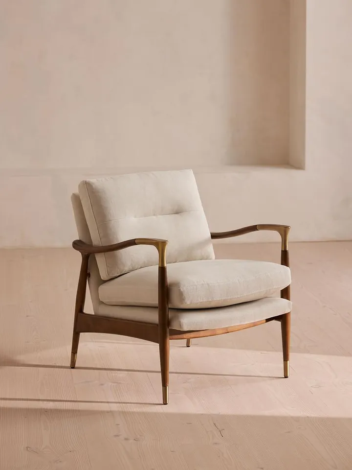 Theodore Armchair, Linen, Natural, US