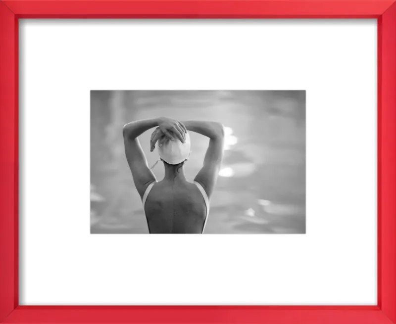 Woman Swimmer in a White Cap by Lucy Snowe for Artfully Walls