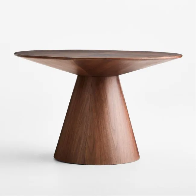 Palisades 48" Walnut Wood Round Pedestal Dining Table