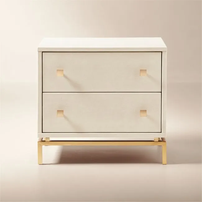 Shagreen 24" Warm White 2-Drawer Nightstand