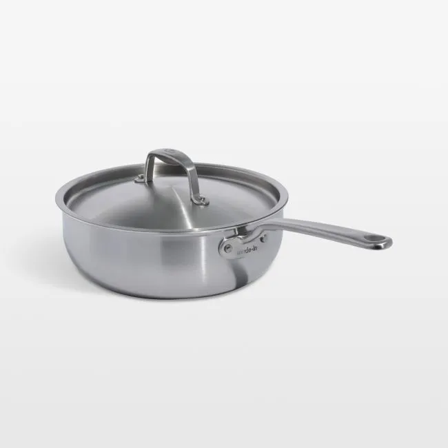 Made In Stainless Clad 3-Qt. Saucier with Stainless Steel Hardware