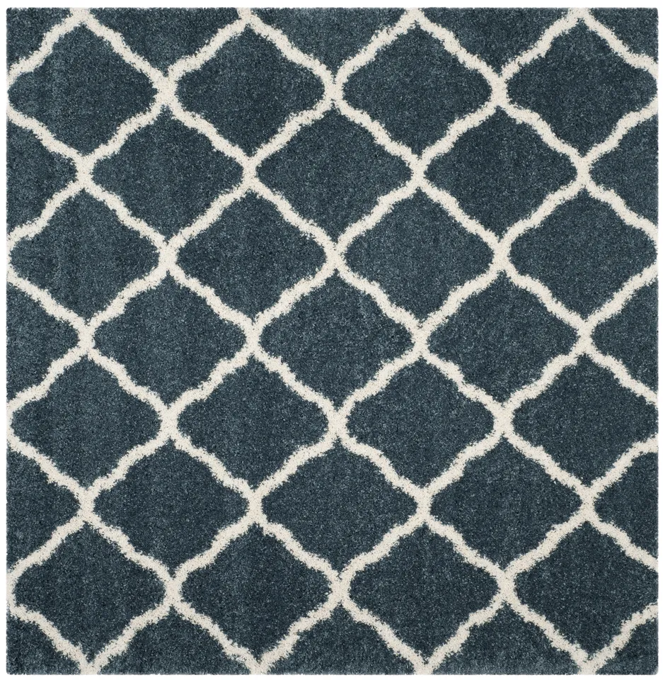 Arlo Home Woven Area Rug, SGH283L, Slate Blue/Ivory,  7' X 7' Square