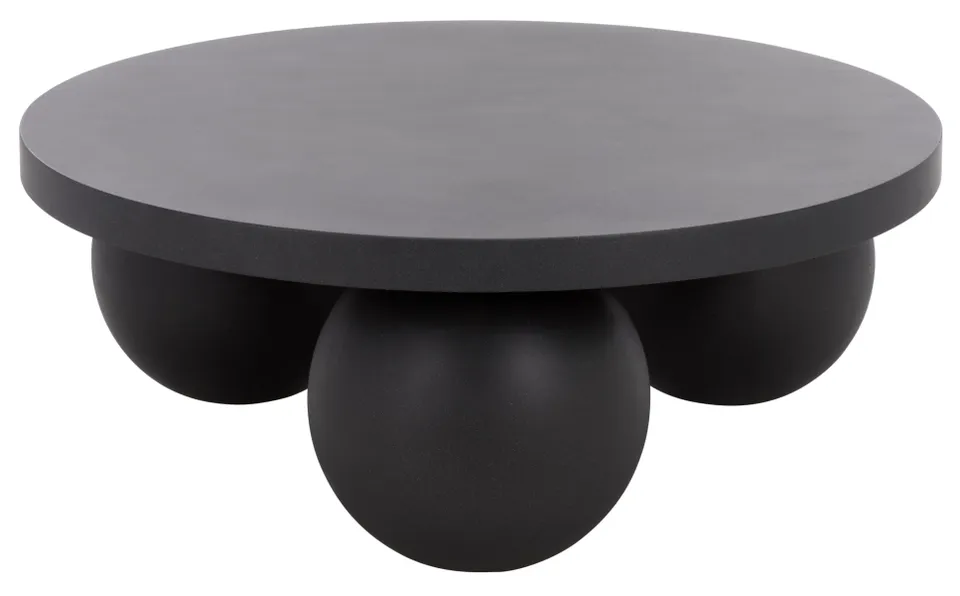 Tina 3 Ball Round Coffee Table - Black