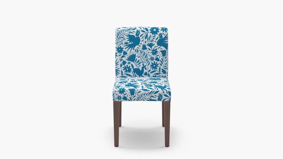 Signature Dining Chair, Cerulean Frida, Walnut Square Tapered Leg