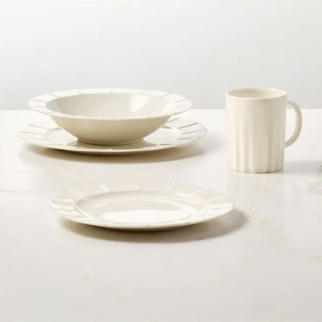 Marylebone 4-Piece White Dinnerware Set with Pasta Bowl by Todd Snyder