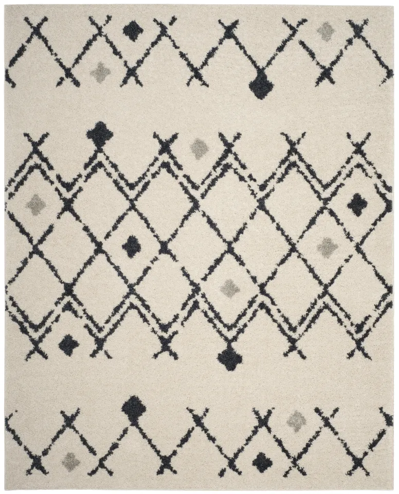 Arlo Home Woven Area Rug, BER164D, Cream/Navy,  9' X 12'