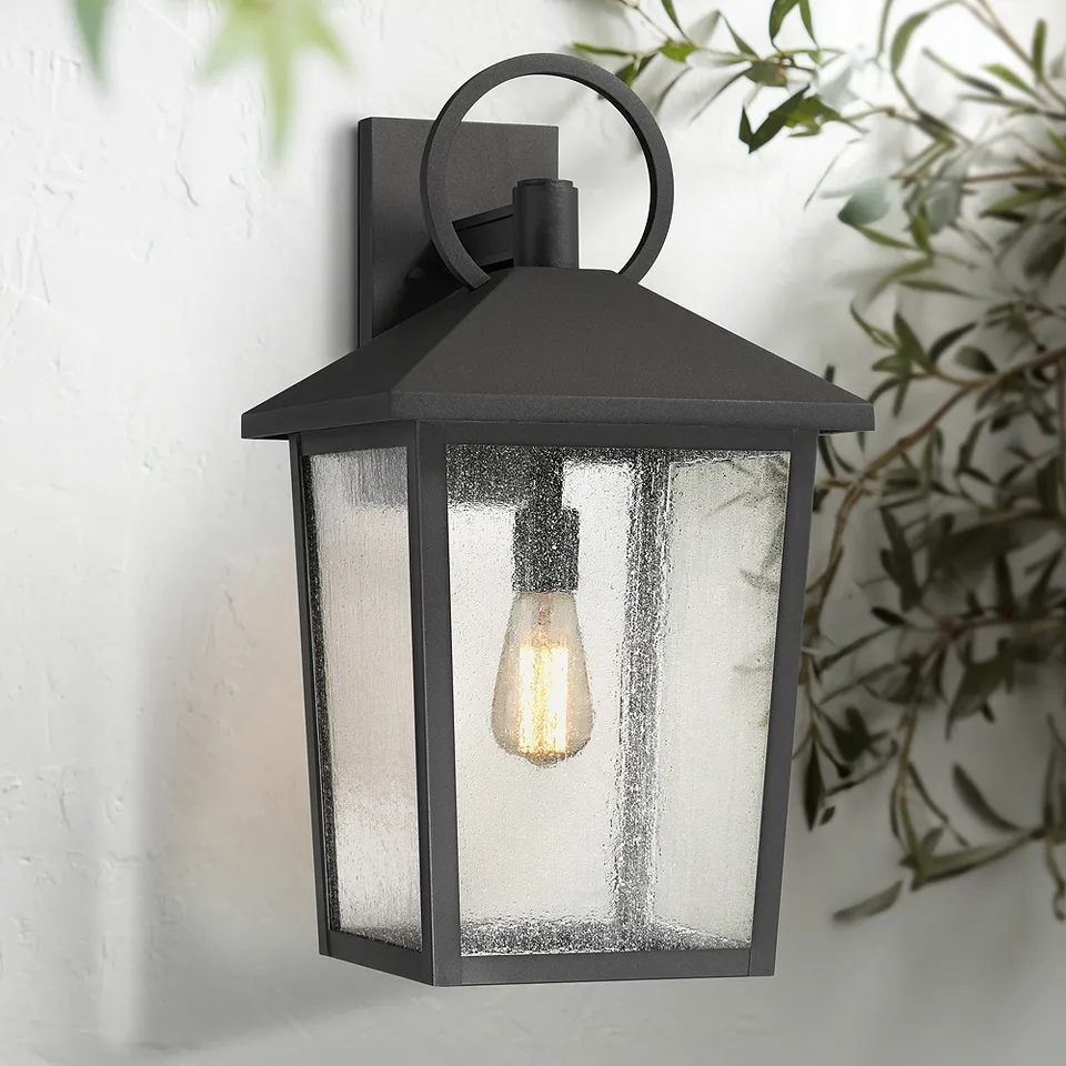 John Timberland Westmont 22" High Sand Black Outdoor Wall Light