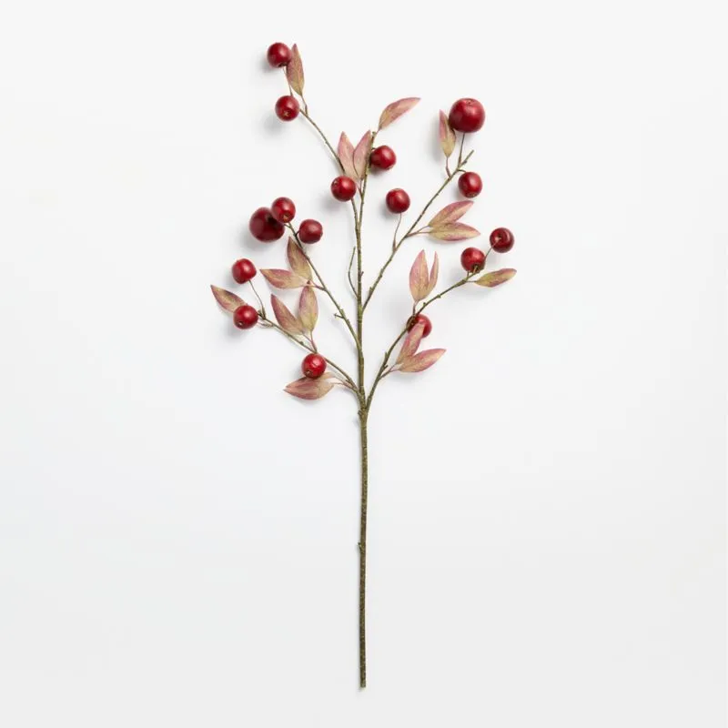 Faux Deep Red Apple Holiday Stem 38"