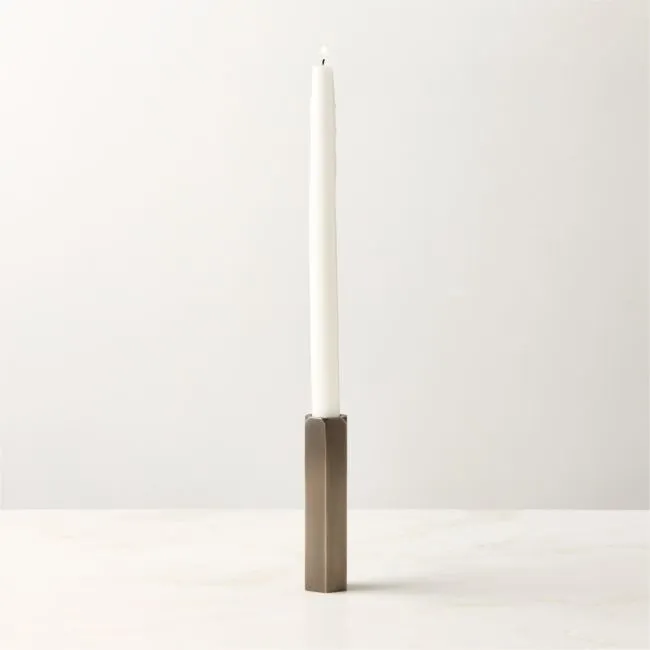 Celestine Blackened Brass Taper Candle Holder 5" by goop