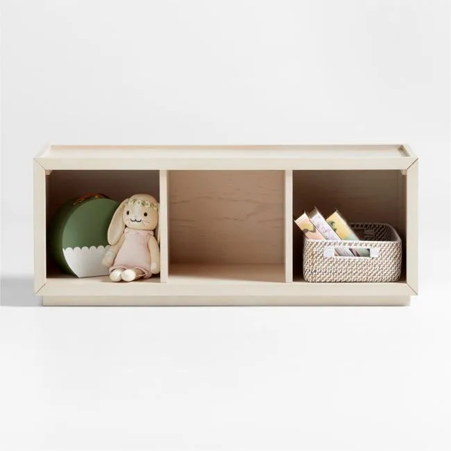 Cade 40" Sunwashed Wood 3-Cube Stackable Bookcase