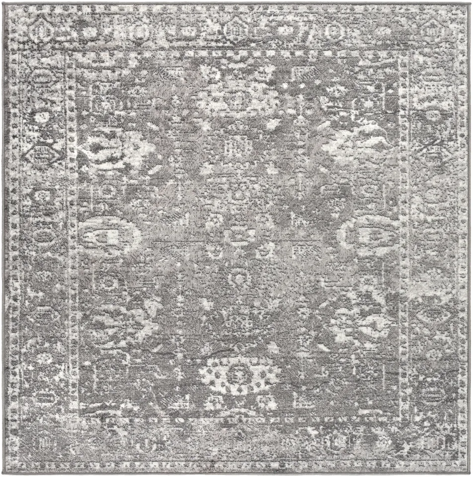 Monte Carlo Gray Indoor 5'3" x 5'3" Machine Woven Rug