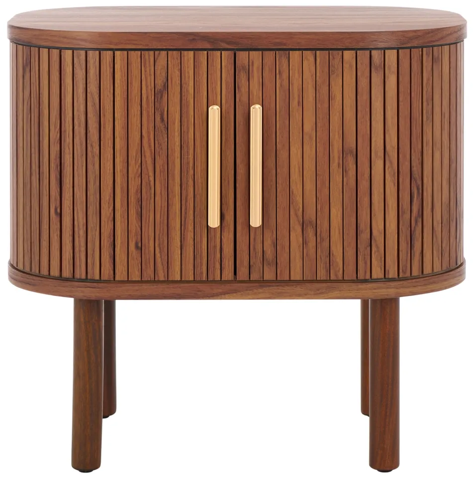 Tealla Nightstand - Walnut / Gold