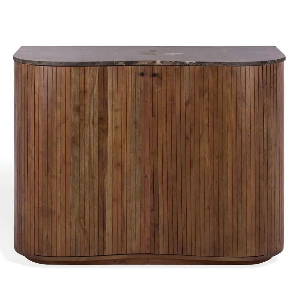 Jamilah Marble Top Chest - Brown