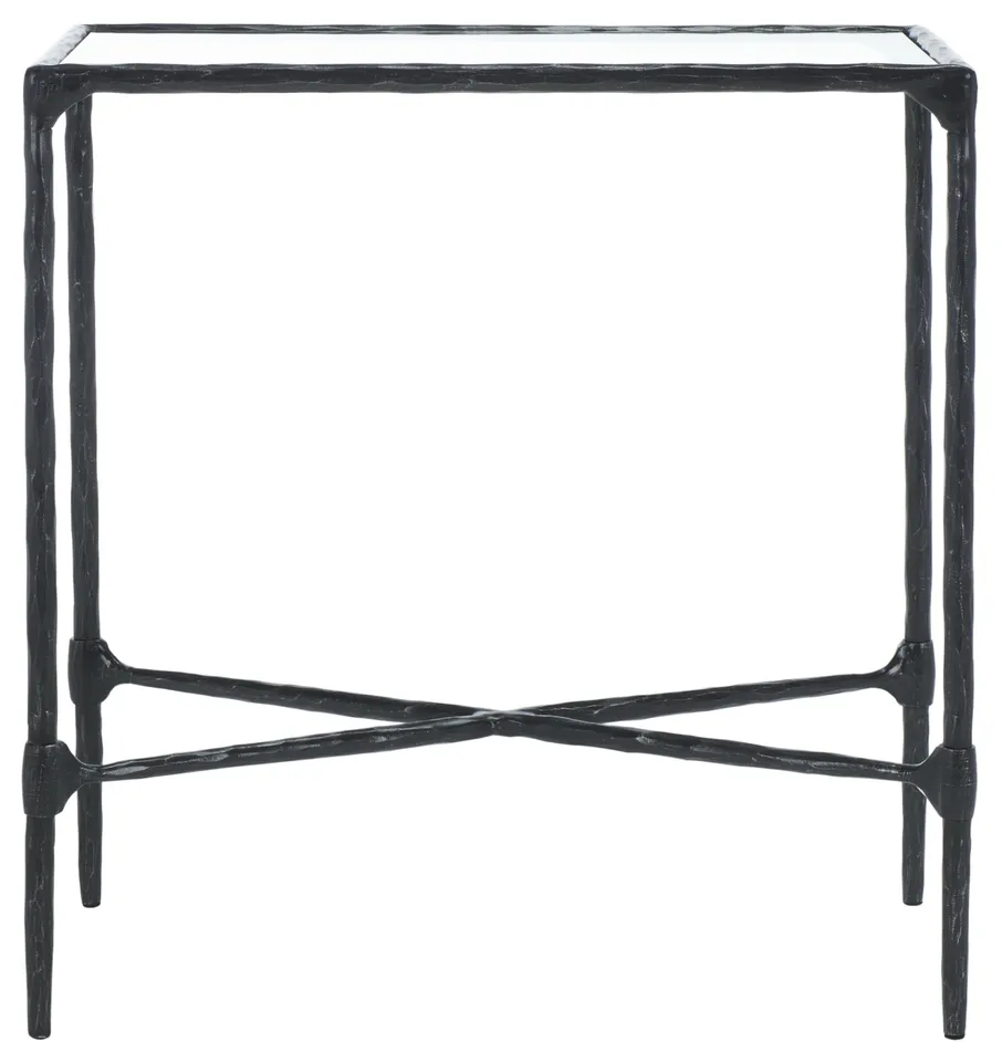 Isabellina Metal Accent Table - Black/Clear