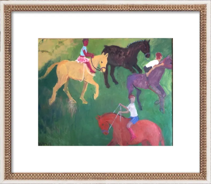 Four Horses, Three Riders by Megan Williamson for Artfully Walls