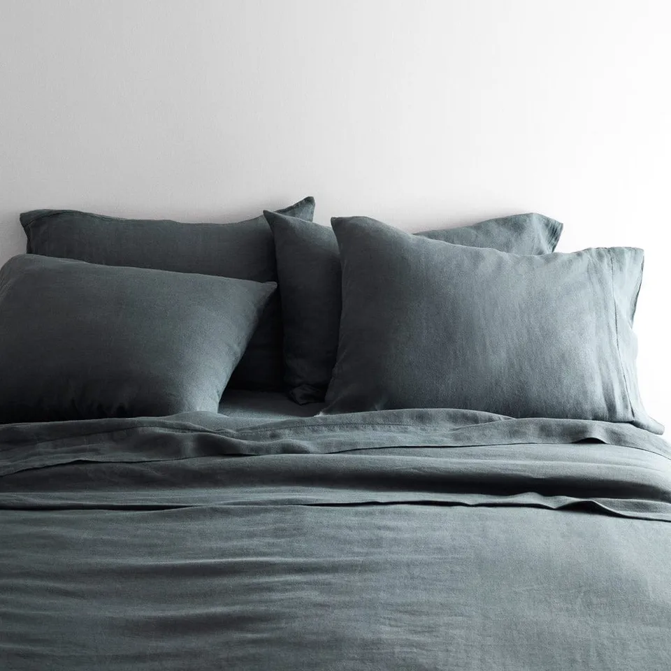 The Citizenry Stonewashed Linen Bed Bundle | California King | Aegean Blue
