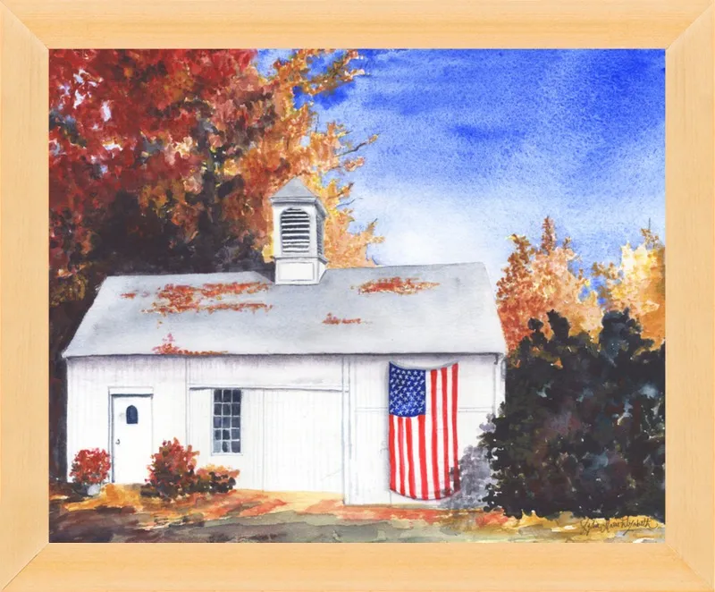 The Ross Barn in Fall by Lydia Marie Elizabeth for Artfully Walls