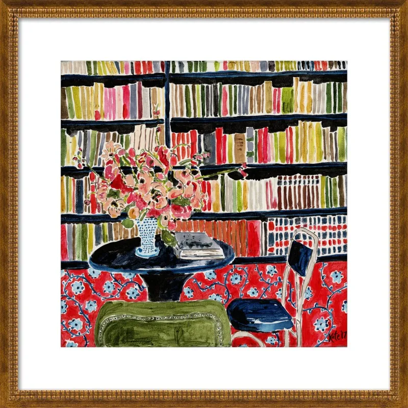Books with Flowers by Kate Lewis for Artfully Walls