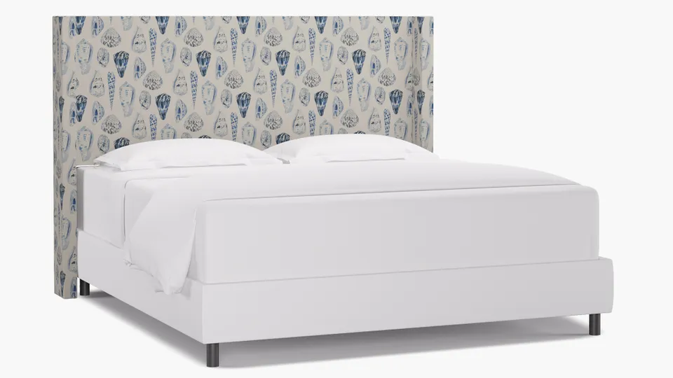 Modern Wingback Headboard, Porcelain Coquina, King