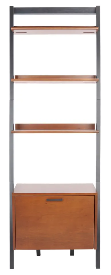 Lavina 3 Shelf 1 Door Etagere - Honey Brown / Charcoal