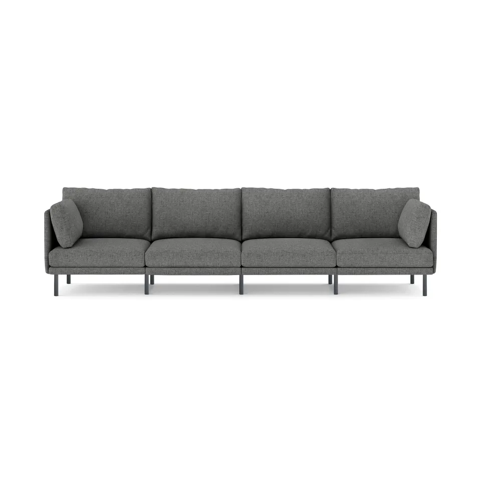 Field 4-Piece Sofa - Carbon - Performance Flat Twill / Black - Metal