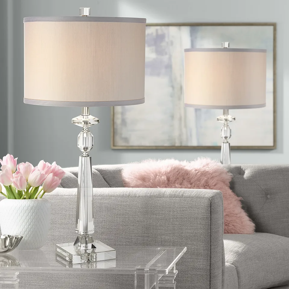 Possini Euro Aline 27" Crystal Table Lamps Set of 2