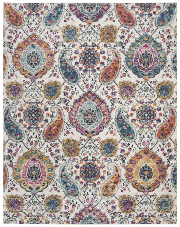 Arlo Home Woven Area Rug, MAD600B, Cream/Multi,  8' X 10'