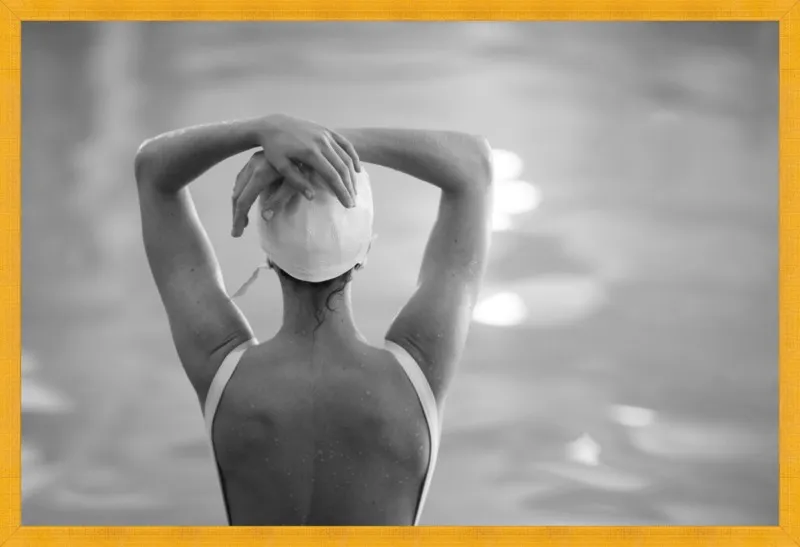 Woman Swimmer in a White Cap by Lucy Snowe for Artfully Walls