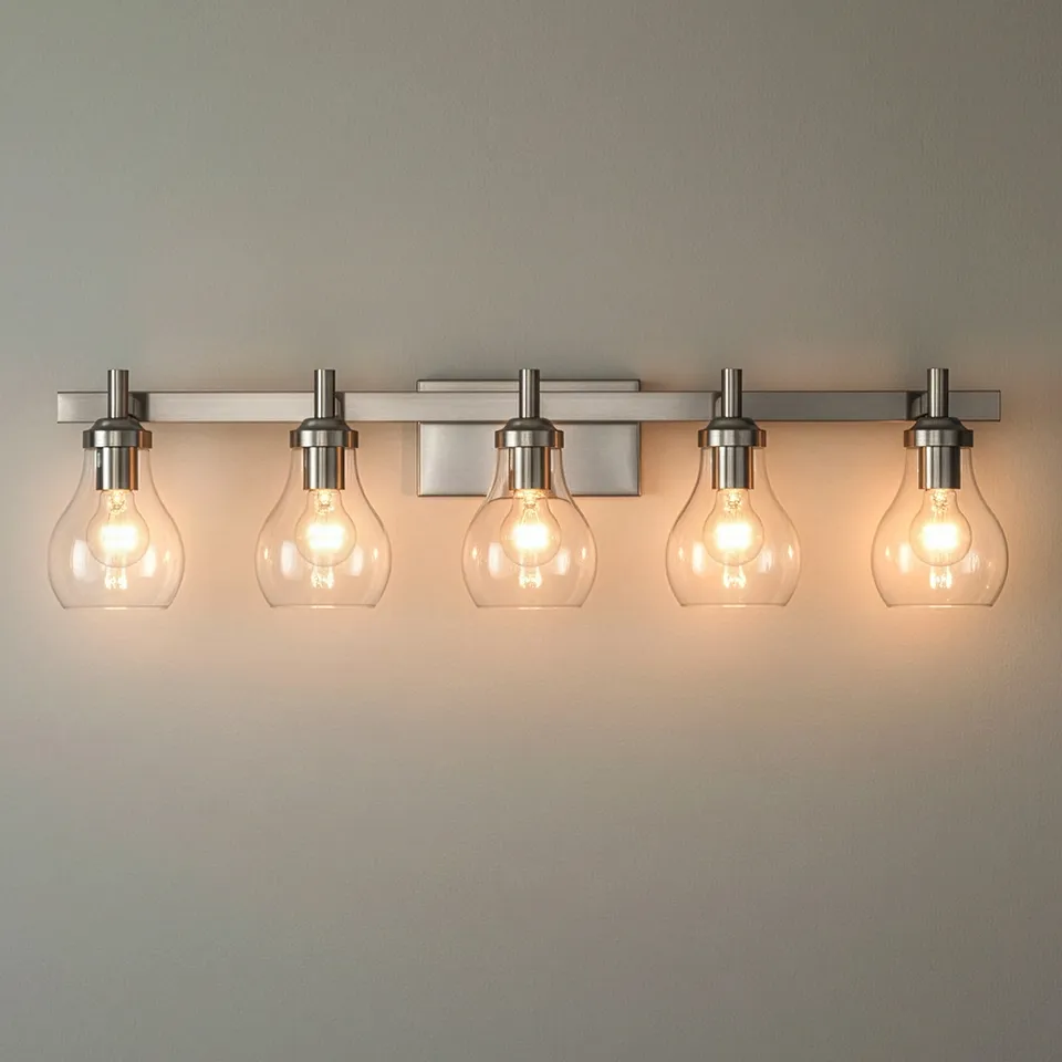 Possini Euro Danvers 35 1/4"W Brushed Nickel 5-Light Bath Light