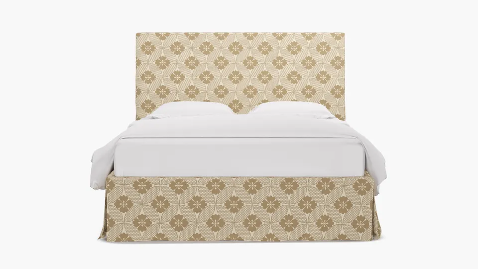 Slipcovered Bed, Rattan Solaire, Queen