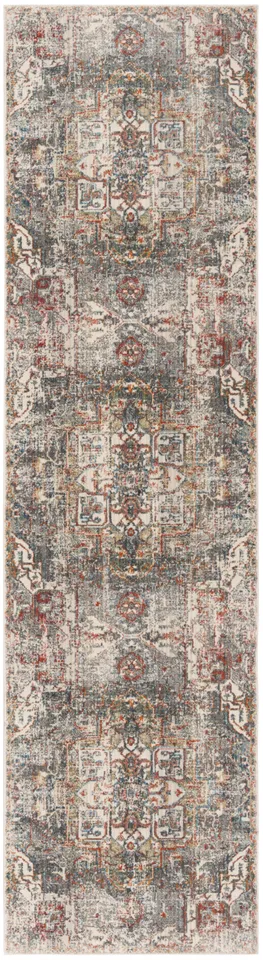 Arlo Home Woven Area Rug, VTP475H, Charcoal/Olive,  2' 2" X 12'