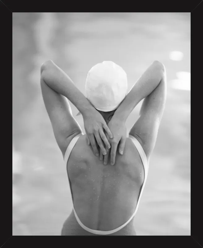 The Swimmer with a white  cap by Lucy Snowe for Artfully Walls