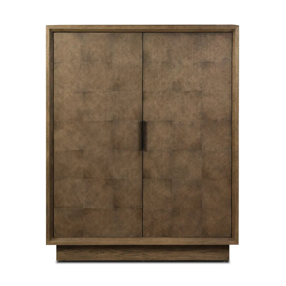 Salta Bar Cabinet - Brown Oak Thick Veneer