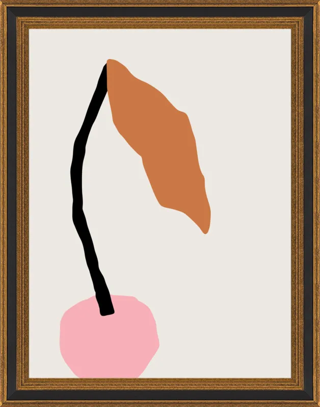 Pink fruit with leaf by Jessica Nielsen for Artfully Walls