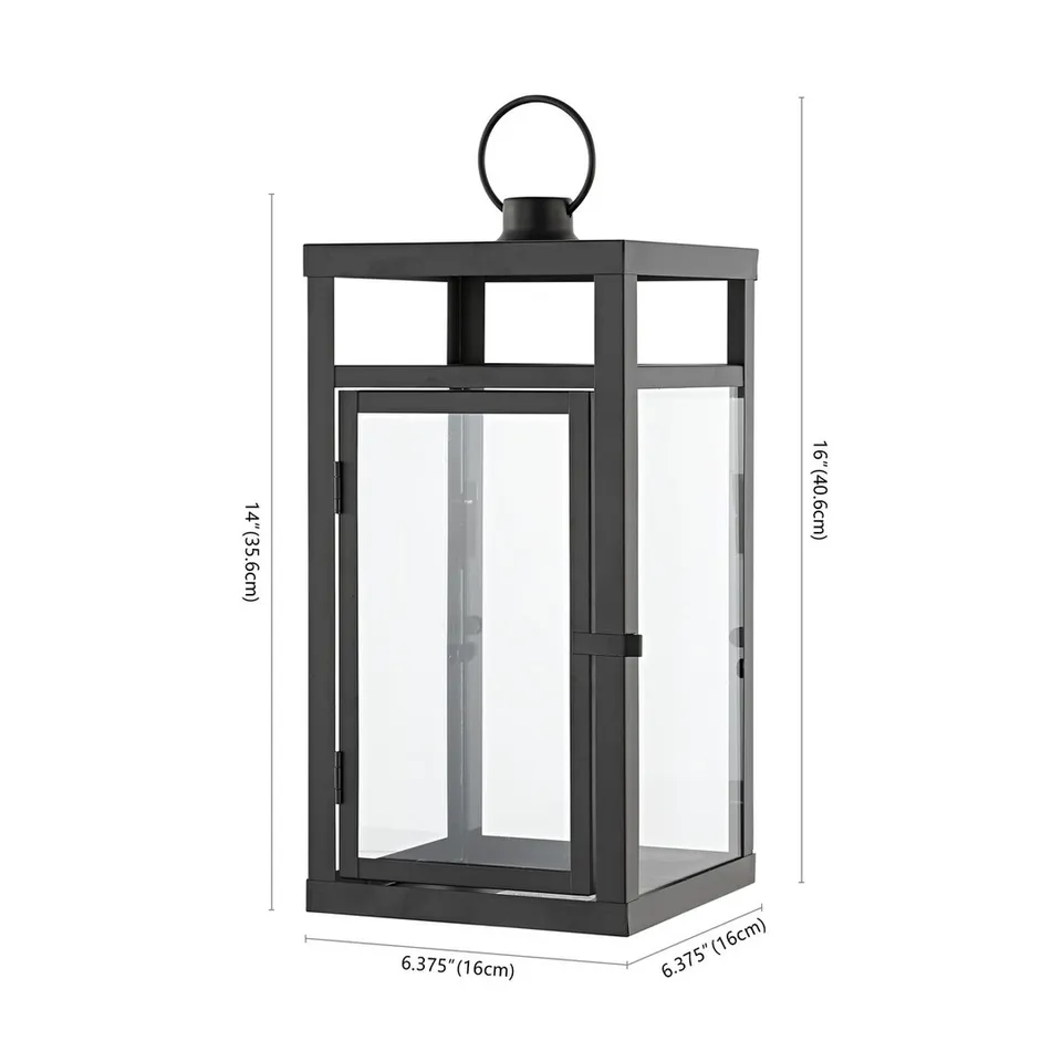 Fraleigh 16" Outdoor Lantern, Set Of 2 - Black